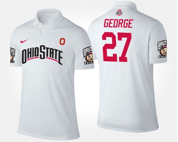 Ohio State Buckeyes Eddie George Men's #27 White College Football Polo 2404OJWV2